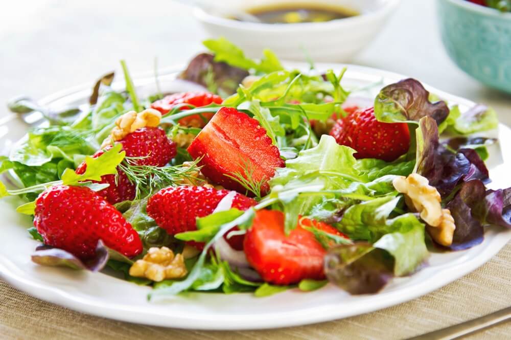 Ensalada de Fresones y Aderezo de Pomelo